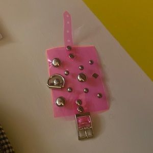 Pink clear vinyl studded pink bracelet